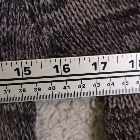 Neiman Marcus Long Gray Knit Cardigan With Shawl Collar & Pleated Sleeves 100% C - Picture 9 of 10